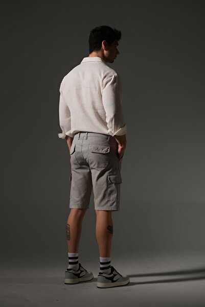 Domoda Slim Fit None Denim Side Pocket Stretch Fabric Men's Jean Cargo Shorts