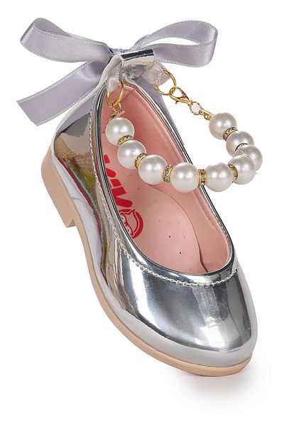 Kiko Kids Blanch Mirror Pearl Elastic Baby Girl Ballerina Shoes