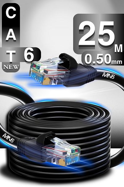 MN6 M106 25 Meters Ethernet Cable/Utp 0.50mm Cat6 Two Fold Shielded/Inside Outdoor/25M Internet Cable