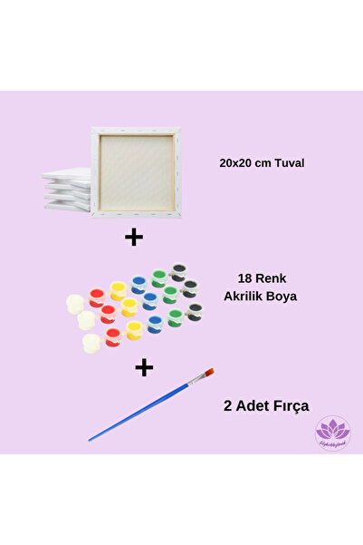 LİLYHOBBYLAND 20x20 cm 5 Adet Mini Tuval Seti