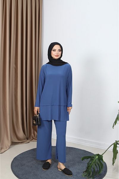 NİSUM MODA Set pantaloni plisați tunica