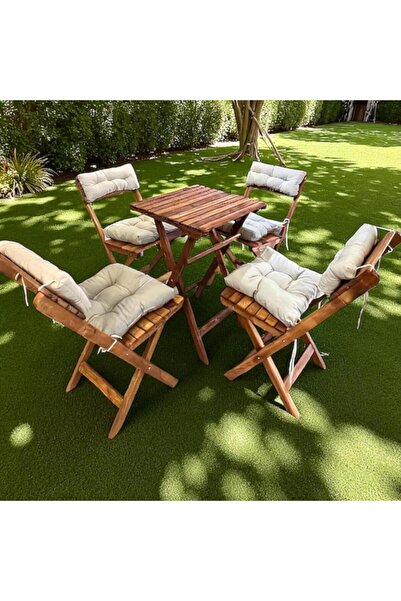 WOODEN COSTUMES BAHÇE MASA VE SANDALYE 4 LÜ SET