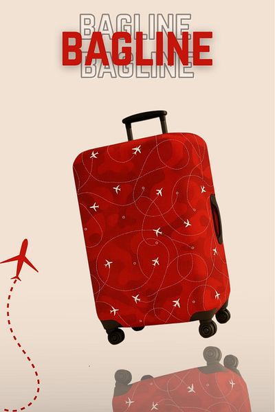 Bagline Țesătură elastică din Lycra Red Route Imprimată Valisă și husă pentru valiză durabilă