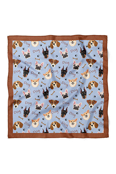 nehir eşarp Köpek Desenli Fular Bandana 70x70 Cm