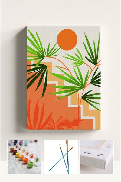 Corvo Sayılarla Boyama Çerçeveli Hobi Seti Numaralı Tuval Fırça Boya PALMİYE ...