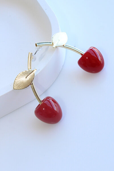 Leo'Stone Kiraz Tasarım Sallantılı Kadın Çelik Küpe