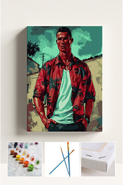 Corvo Sayılarla Boyama Seti Numaralı Tuval Fırça Boya RONALDO 40X50 Cm