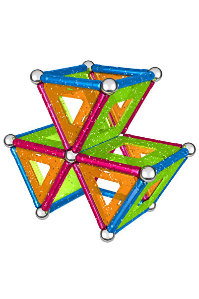 GEOMAG Glitter Magnetic Panels | Building Toys for Toddlers| Glittered Magnetic Sticks With Metallic