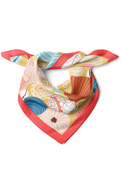 nehir eşarp Deniz Motifli Şık Fular Bandana 50x50 Cm