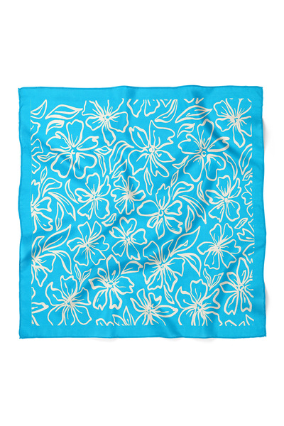 nehir eşarp Çiçek Desen Fular Bandana 50x50 Cm