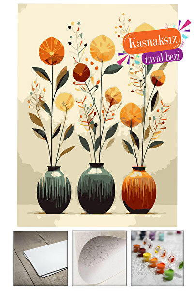 Corvo Özel Boyama Kağıdı Sayılarla Boyama Seti Boya ve Fırça Dahil (AHŞAPSIZ)...