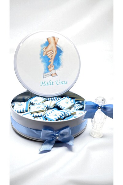 Popy Gift Chocolate 100 Adet İsme Özel Yeni Doğan Erkek Bebek Çikolatası