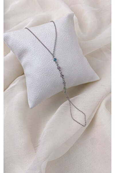 Sacha Accessories Silver Shahmeran with Colored Stone Row