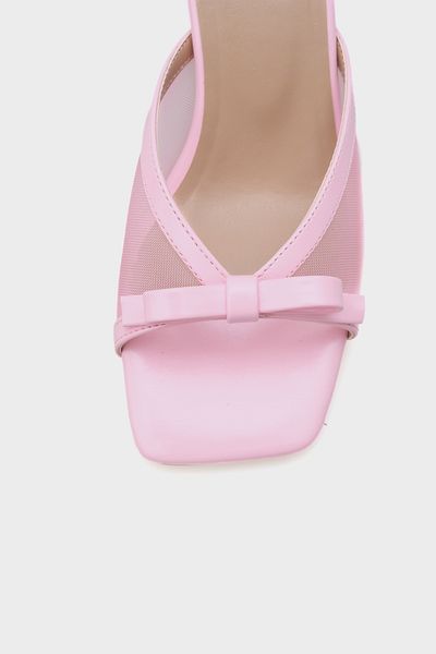 Capone Outfitters Papuci de damă Midge cu toc mediu din plasă cu fundă
