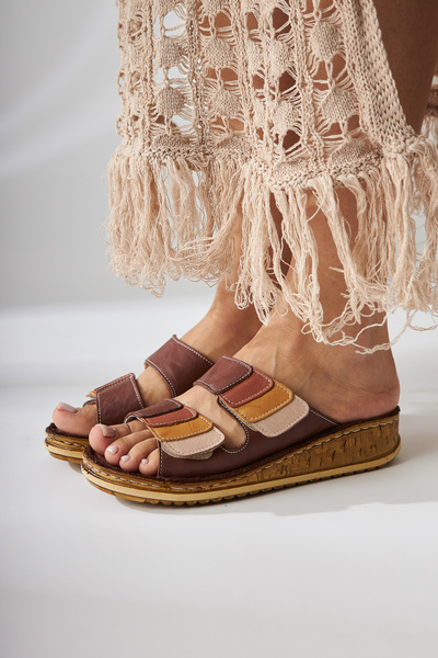 Limoya Genuine Leather Kassid Tan Comfort Slippers