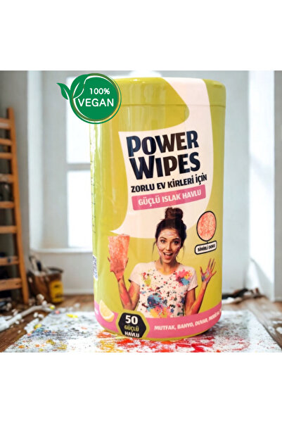 Power Wipes مناشف مبللة قوية لتنظيف الأوساخ المنزلية (50 قطعة)