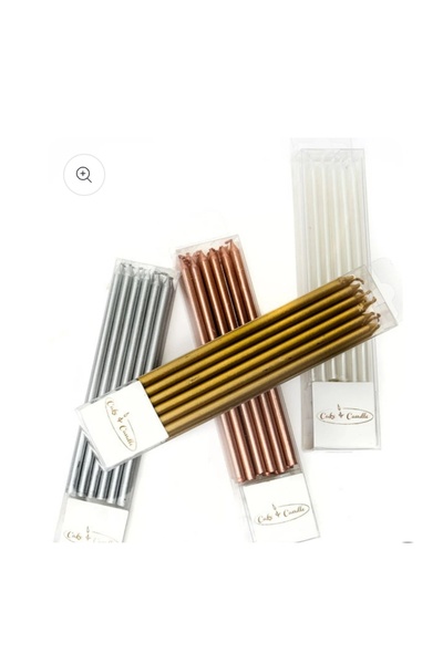 Pastdizayn Rengarenk Uzun Pasta Ve Partı Mumu 12 Ad. 20 cm 6 Farklı Karışık Renk