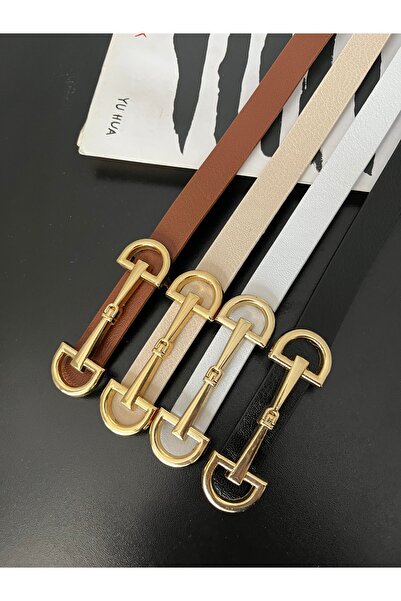 Damla 4-Pack Deal Product Long Buckle Thin Belt for Women, Coat Belt, Shirt Belt, Dress Belt