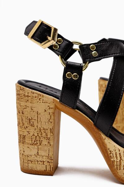 Limoya Havannah Black Cross-Strapped Platform Heeled Women's Sandals Opportunity Product