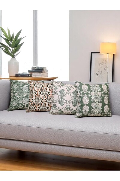 Home Κάλυμμα μαξιλαριού με μοτίβο διπλής όψης |   Σετ 4 καλύμματα μαξιλαριών