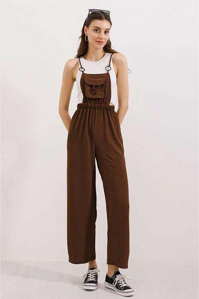 modamtn 7023 Strappy Gardener Jumpsuit - Brown