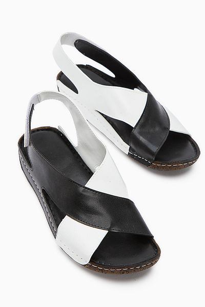 Limoya Margit Black Cross Strap Women's Comfort Sandals