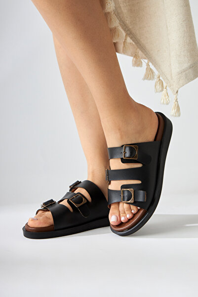 Limoya Γυναικείες παντόφλες Cosima Μαύρες Τρίπαντες