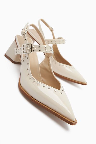 Limoya Nuria Beige Patent Leather Pointed Toe Strappy Women's Sandals