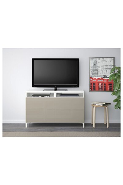 IKEA Parlak TV Sehpası, Fren Raylı, Cilalı, Genişlik: 120 cm  Derinlik: 40 cm...