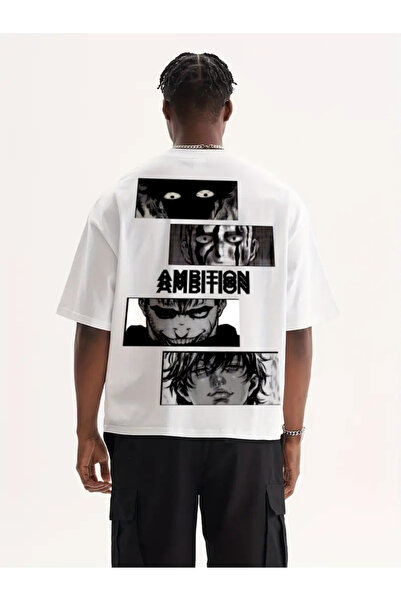 aynewmoda Berserk Ambition Printed Round Neck Long Sleeve T-Shirt with Cartoon Print