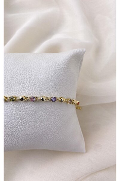 Sacha Accessories Colorful Stone Gold Bracelet