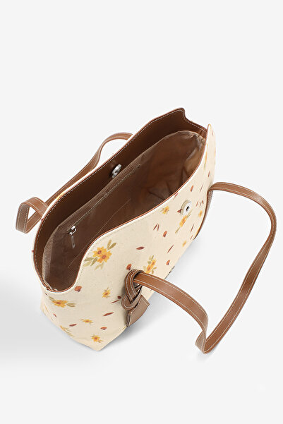 Housebags Papatya Desenli Kapaklı Bowling Omuz Çantası 270