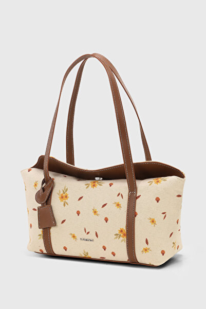 Housebags Papatya Desenli Kapaklı Bowling Omuz Çantası 270