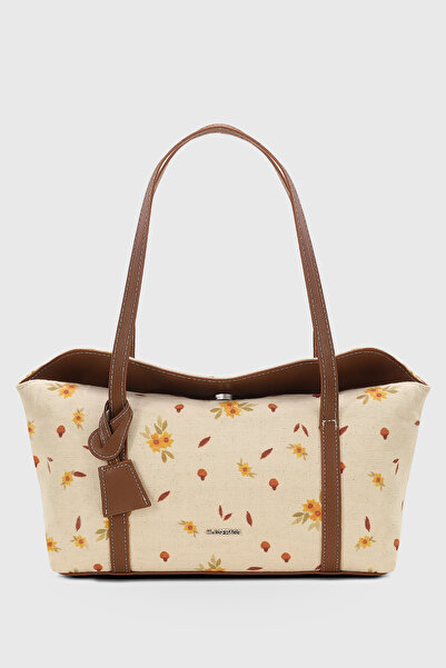 Housebags Papatya Desenli Kapaklı Bowling Omuz Çantası 270