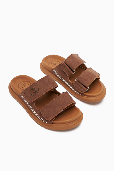 Limoya Γυναικείες παντόφλες Yumi Taba με λεπτομέρεια με διπλό λουράκι