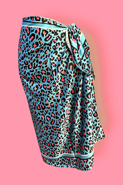 BAHELS Blue Leopard Patterned Special Design Pareo - 95*145 Cm