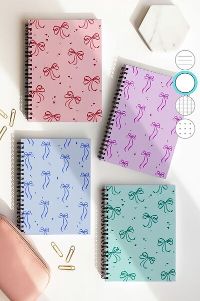 Eldesen Tasarım Spiralli Çizgisiz Okul Defter Seti, A5 / 50 Yaprak 100 Sayfa ...