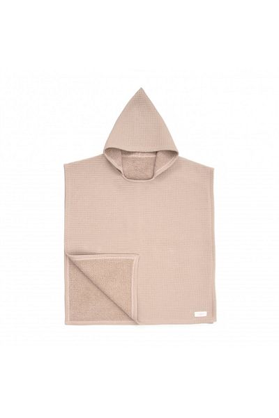 OEM Beach Poncho from Waffle Towel (with fluffy/double absorbent interior), 0-3 years old in beige sand