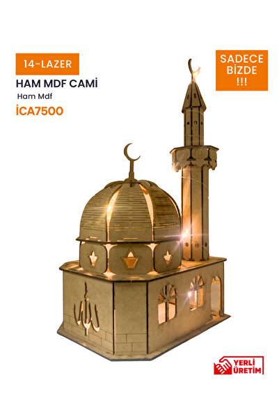 14lazerkesim LEDLİ AHŞAP CAMİ MAKETİ