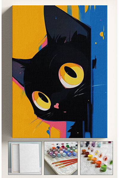 Akihabara Sayılarla Boyama Hobi Seti Çerçeveli Numaralı Tuval Fırça Boya Kasn...