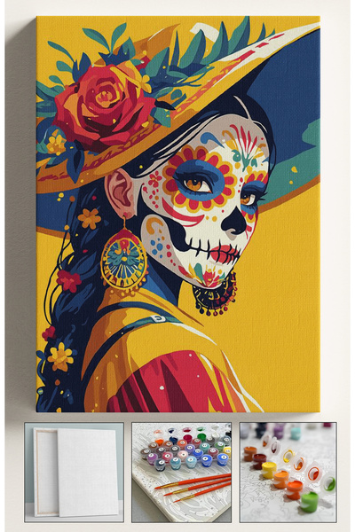 Akihabara Sayılarla Boyama Hobi Seti Çerçeveli Numaralı Tuval Fırça Boya Dahi...