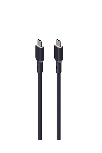 AUKEY كابل USB C إلى USB C من السيليكون بقوة 140 واط، بطول 1.8 متر، أسود