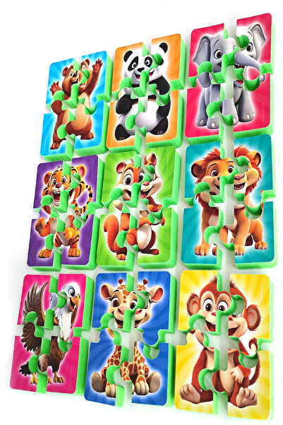 EVAKANCA 4 Parçalı 9 Adet Yaban Hayvanları Kalın Yapboz