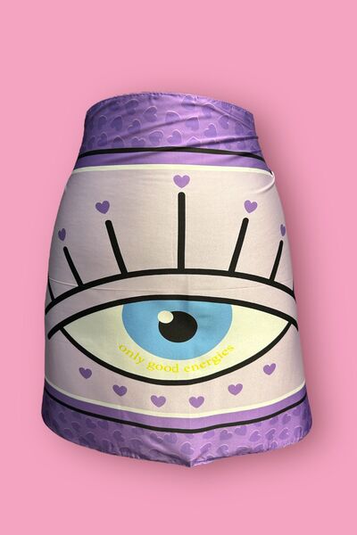 BAHELS Pareo Special Design με Μωβ Μοτίβο Ματιών - 45*145 εκ