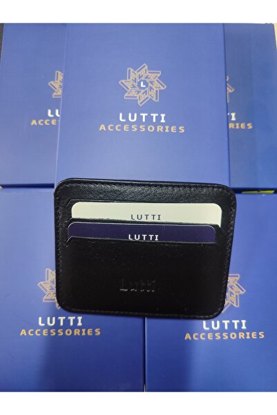 Lutti hakiki deri minimalist kartlık cüzdan