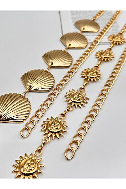 MODAM HİFA Sun-Mussel Figured Body Waist Dress Belt Shirt Belt Coat Belt