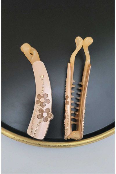 GÜLPEŞE Agrafă de păr de damă Banana Barrette Clover Leaf Detaliat Glpş-0012