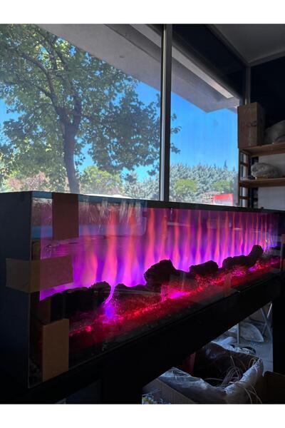 MeGulart Elektrikli Şömine 90x30 Bluetoothlu Baydar Model