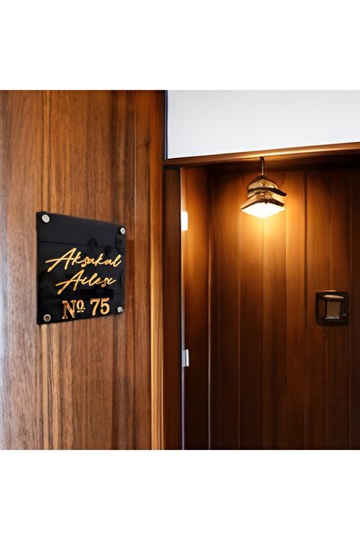 PSAcraft Pleksi Ev ve İşyeri Kapı Tabelası İş Yeri - Ev No - 21 X 19 Cm