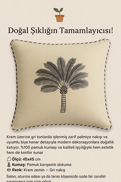 GOLDROOM Özel Tasarım Punch Desen Dekoratif 2 Li Dolu Kırlent Gri